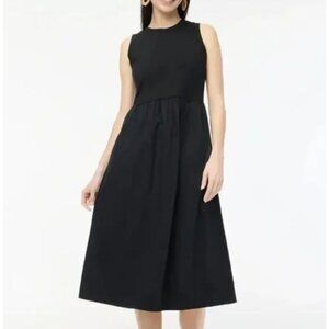 J. CREW FACTORY High-Neck Mix-Knit Dress Black XS NWT